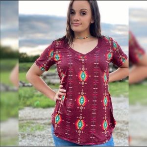 Crazy Train Aztec Leopard Reversible Shirt.